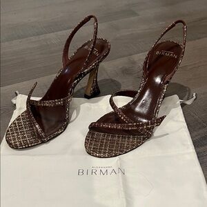 Alexandre Birman Tita Bell 85 Textured Brown Heels